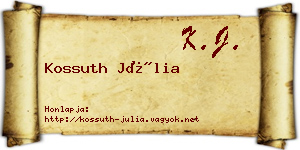 Kossuth Júlia névjegykártya