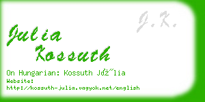 julia kossuth business card
